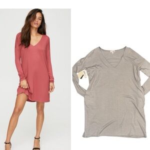 NWT Aritzia Wilfred Free Gail Dress in Ashen (Beige) Size Small